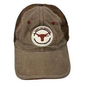 The Game Hat One Size Hook Em Horns Texas Longhorns Baseball Hat Corduroy Tan